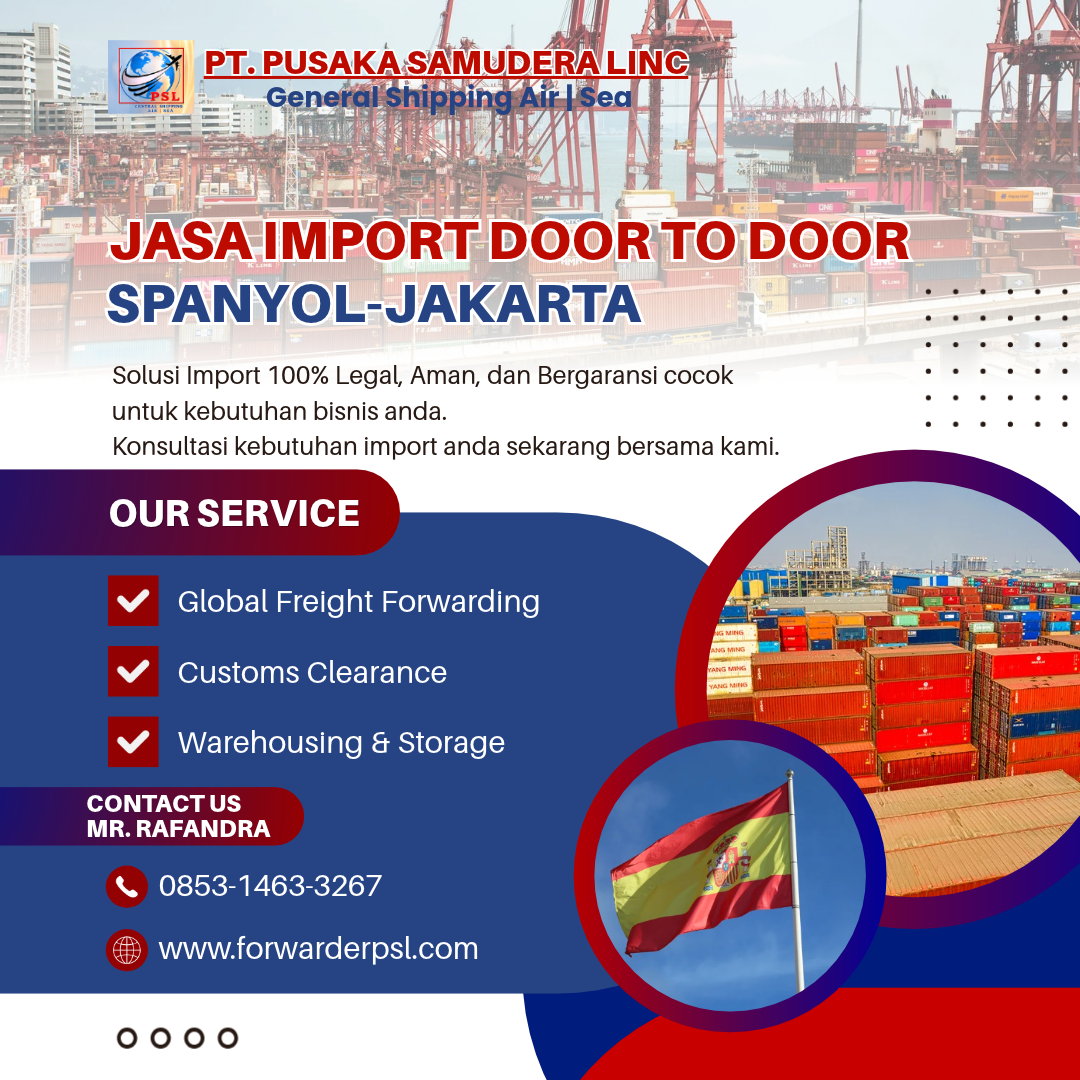 Jasa Import Door To Door Spanyol-Jakarta